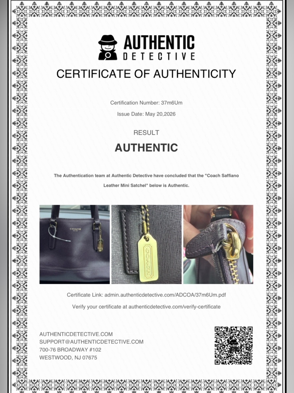 Coach Mini Zip Satchel with COA - Picture 13 of 13